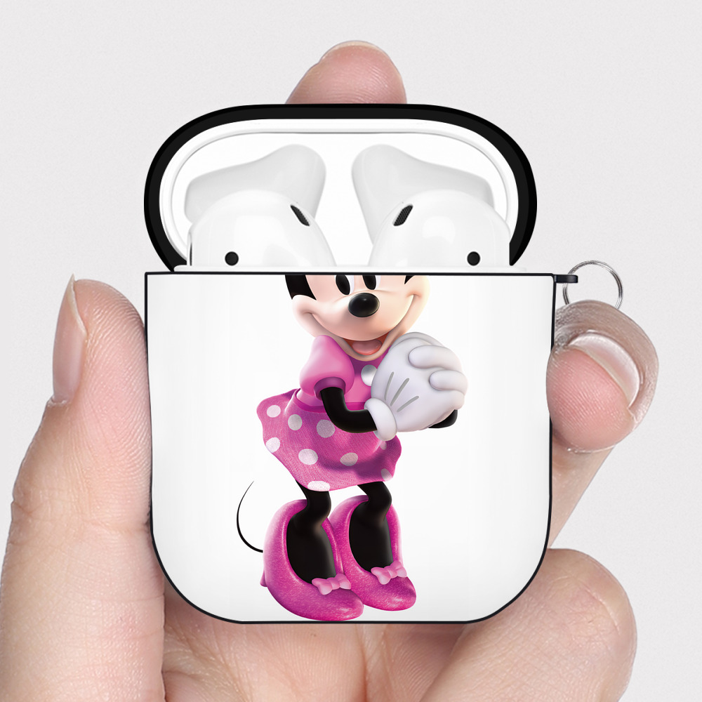 （画像用） ミッキーマウス Mickey Mouse AirPods 第2世代保護ケース ハードシェル ブラック 耐衝撃・防指紋・カラビナ付き