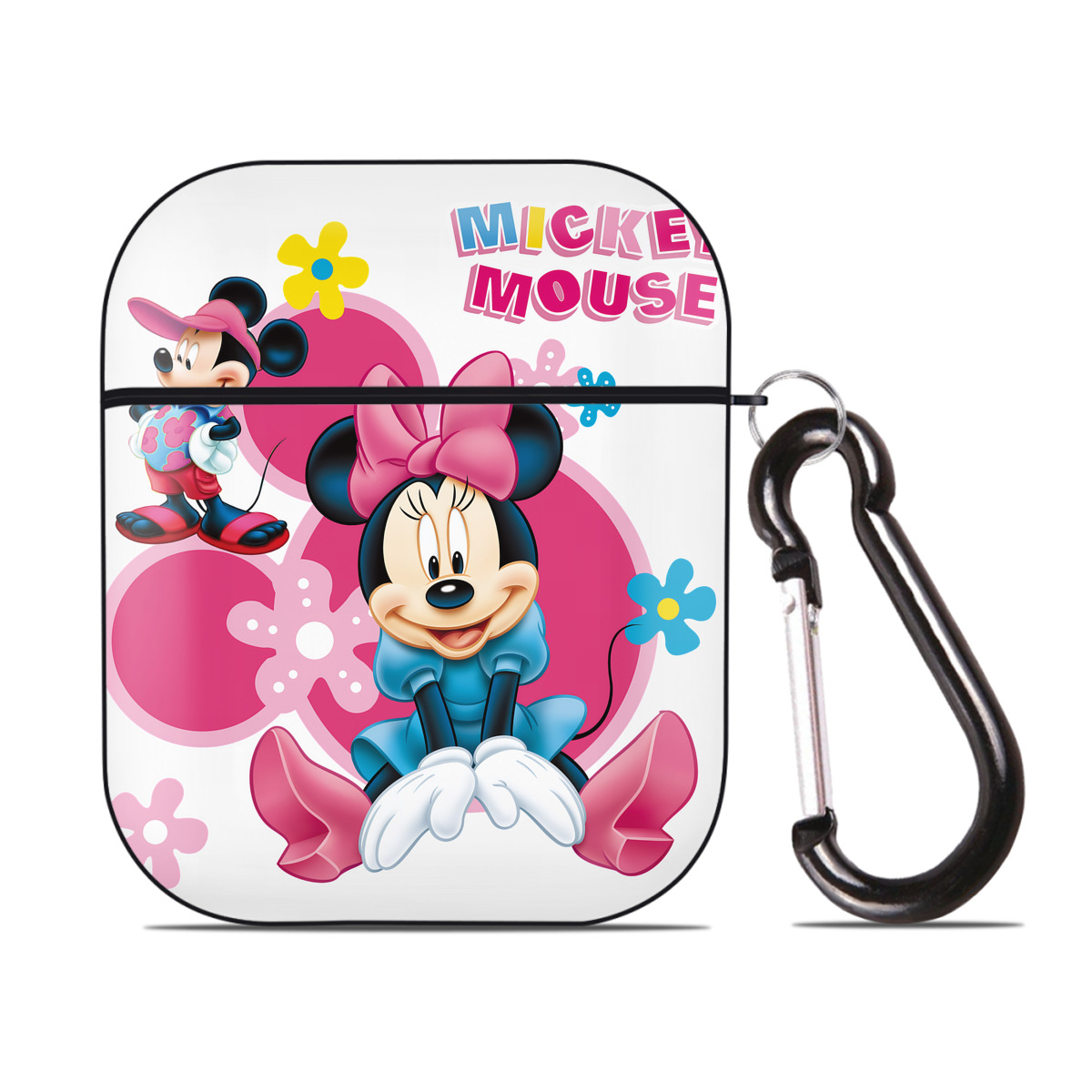 （画像用） ミッキーマウス Mickey Mouse AirPods 第2世代保護ケース ハードシェル ブラック 耐衝撃・防指紋・カラビナ付き