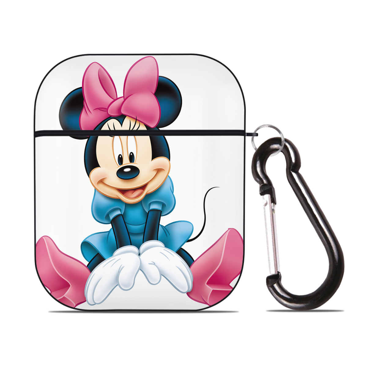 （画像用） ミッキーマウス Mickey Mouse AirPods 第2世代保護ケース ハードシェル ブラック 耐衝撃・防指紋・カラビナ付き