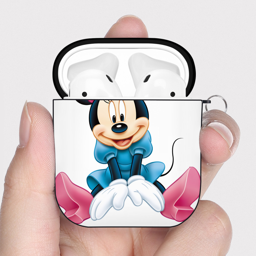 （画像用） ミッキーマウス Mickey Mouse AirPods 第2世代保護ケース ハードシェル ブラック 耐衝撃・防指紋・カラビナ付き