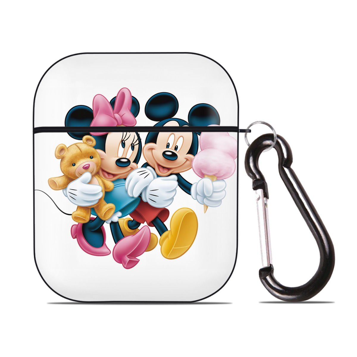 （画像用） ミッキーマウス Mickey Mouse AirPods 第2世代保護ケース ハードシェル ブラック 耐衝撃・防指紋・カラビナ付き
