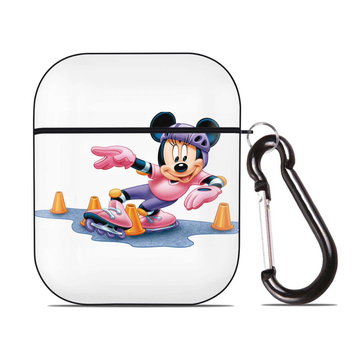 （画像用） ミッキーマウス Mickey Mouse AirPods 第2世代保護ケース ハードシェル ブラック 耐衝撃・防指紋・カラビナ付き