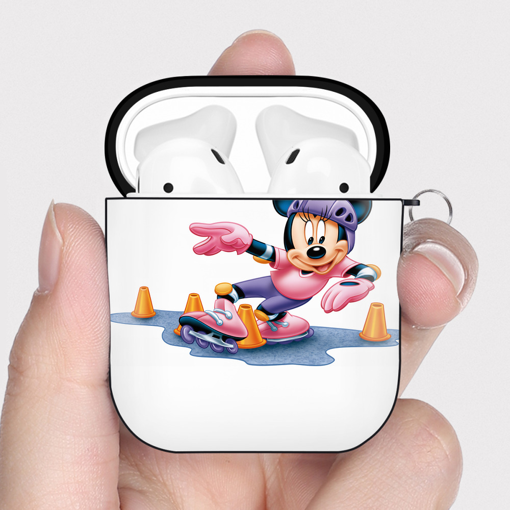 （画像用） ミッキーマウス Mickey Mouse AirPods 第2世代保護ケース ハードシェル ブラック 耐衝撃・防指紋・カラビナ付き