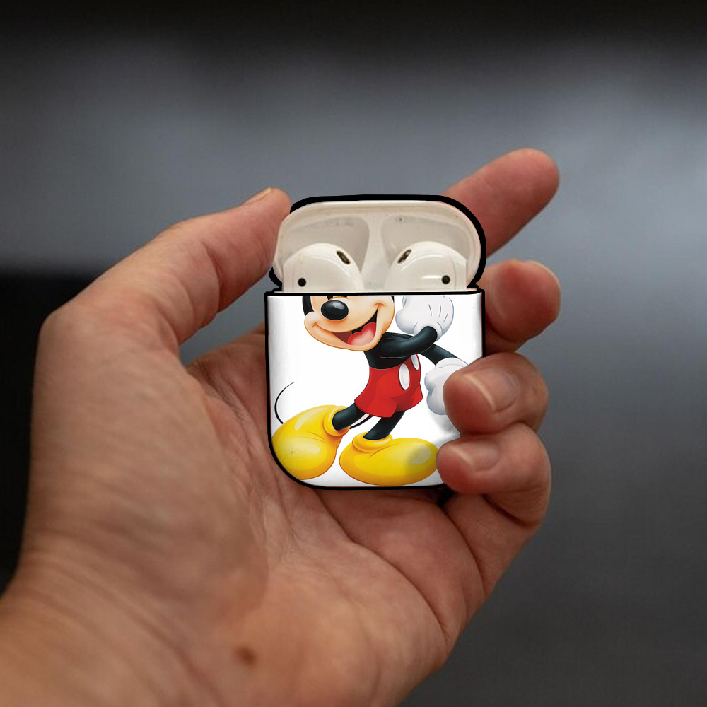 ミッキーマウス Mickey Mouse AirPods 第2世代保護ケース ハードシェル ブラック 耐衝撃・防指紋・カラビナ付き