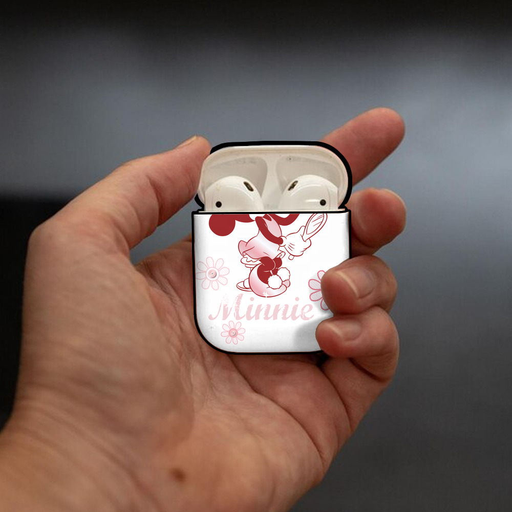 ミッキーマウス Mickey Mouse AirPods 第2世代保護ケース ハードシェル ブラック 耐衝撃・防指紋・カラビナ付き