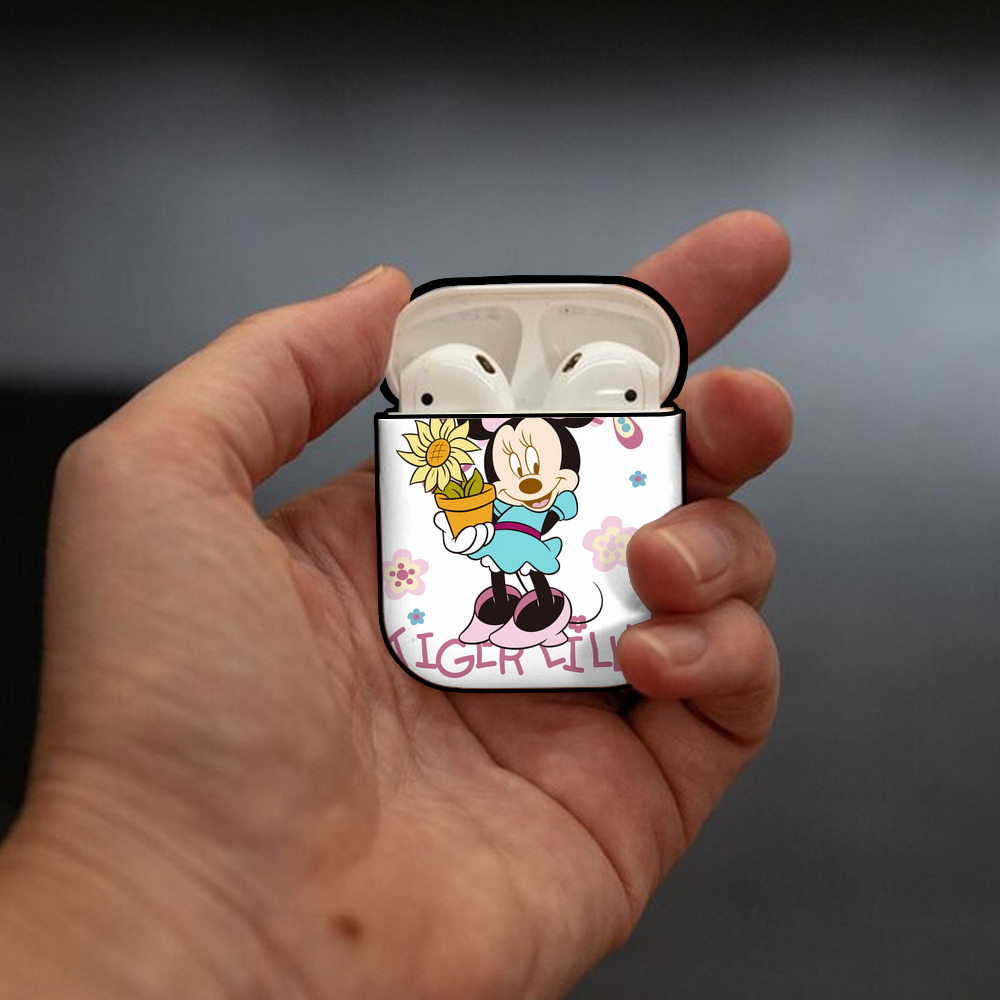 ミッキーマウス Mickey Mouse AirPods 第2世代保護ケース ハードシェル ブラック 耐衝撃・防指紋・カラビナ付き