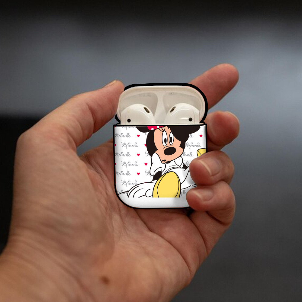 ミッキーマウス Mickey Mouse AirPods 第2世代保護ケース ハードシェル ブラック 耐衝撃・防指紋・カラビナ付き