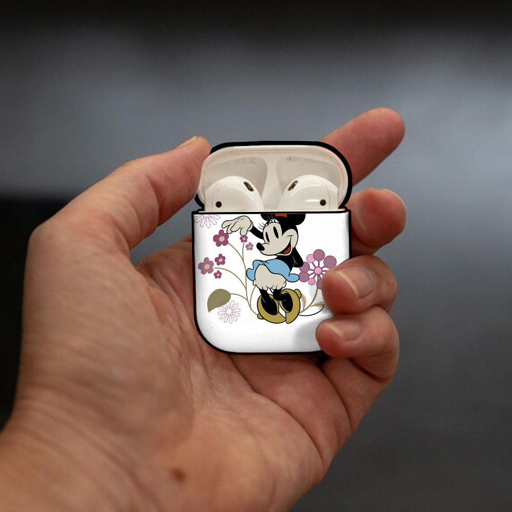 ミッキーマウス Mickey Mouse AirPods 第2世代保護ケース ハードシェル ブラック 耐衝撃・防指紋・カラビナ付き