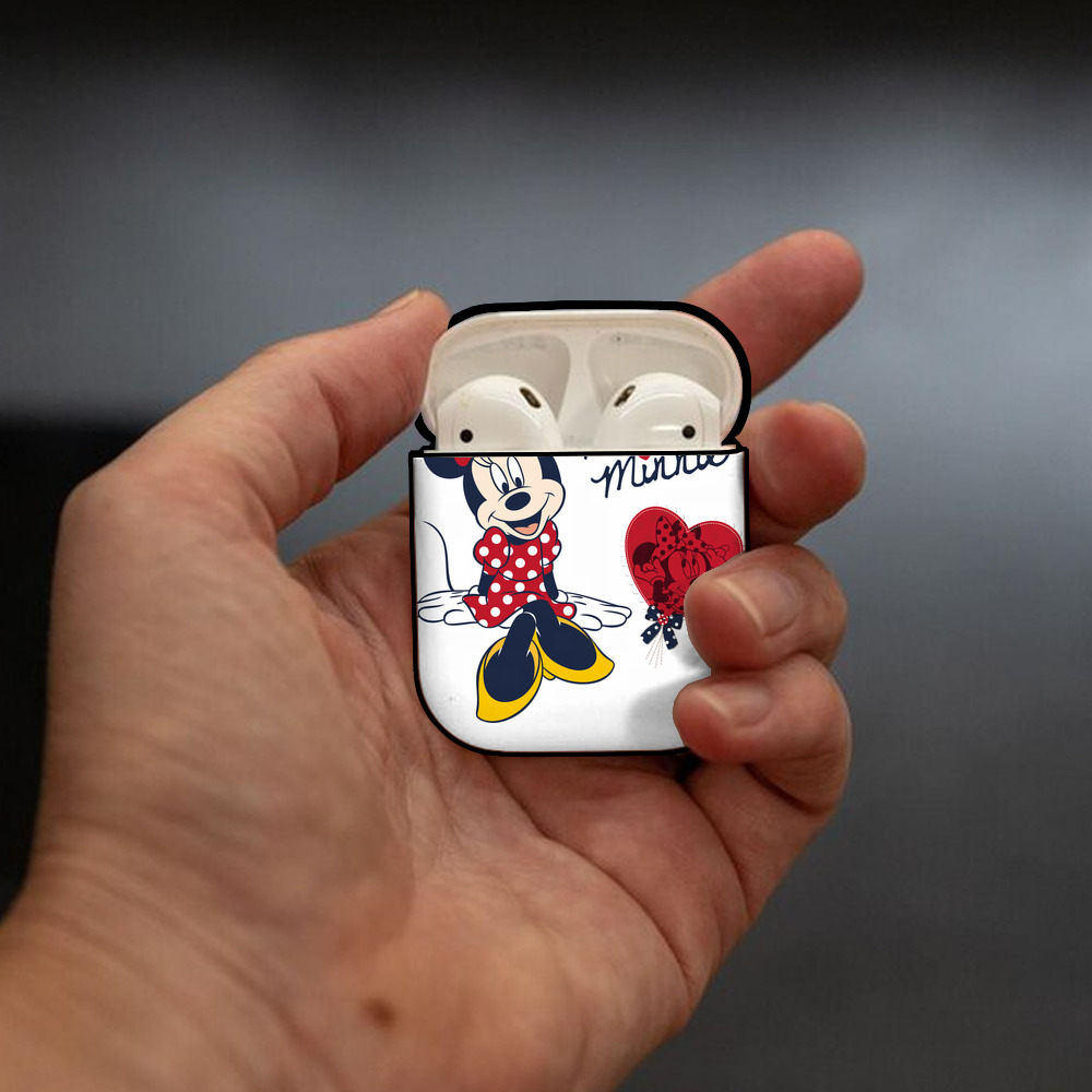 ミッキーマウス Mickey Mouse AirPods 第2世代保護ケース ハードシェル ブラック 耐衝撃・防指紋・カラビナ付き