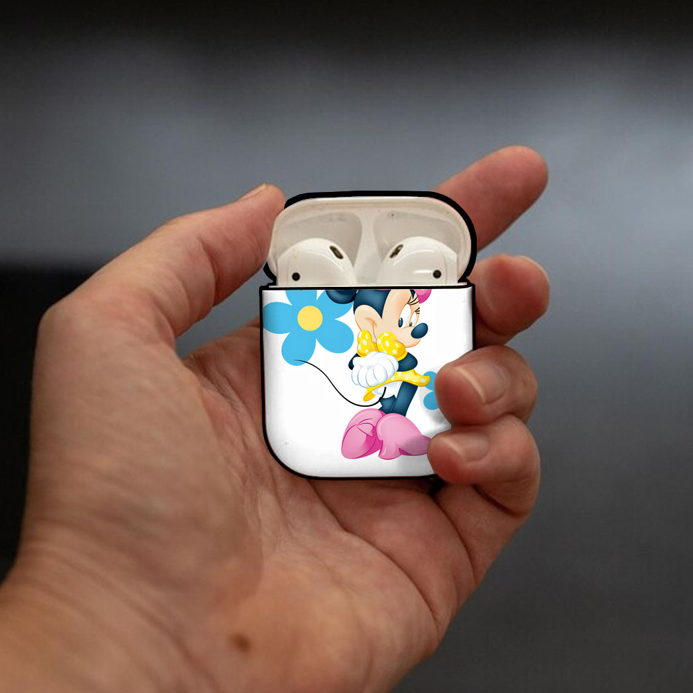 ミッキーマウス Mickey Mouse AirPods 第2世代保護ケース ハードシェル ブラック 耐衝撃・防指紋・カラビナ付き