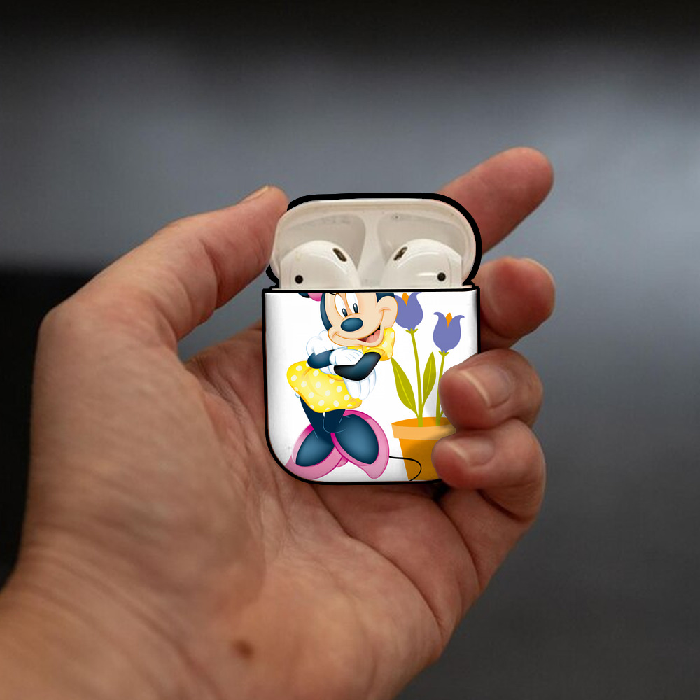 ミッキーマウス Mickey Mouse AirPods 第2世代保護ケース ハードシェル ブラック 耐衝撃・防指紋・カラビナ付き