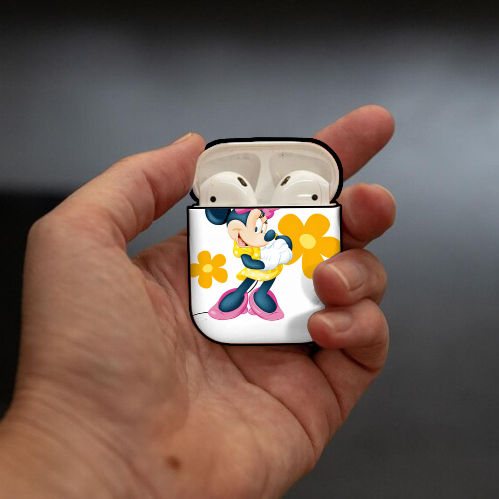 ミッキーマウス Mickey Mouse AirPods 第2世代保護ケース ハードシェル ブラック 耐衝撃・防指紋・カラビナ付き