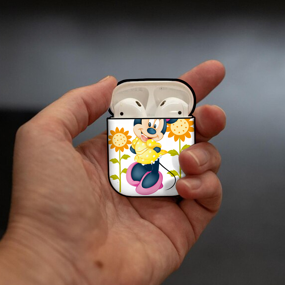 ミッキーマウス Mickey Mouse AirPods 第2世代保護ケース ハードシェル ブラック 耐衝撃・防指紋・カラビナ付き