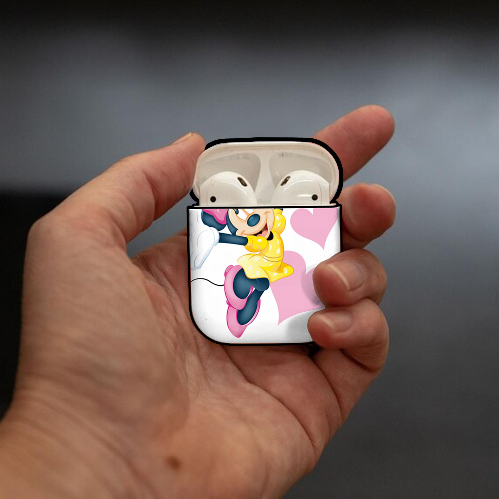 ミッキーマウス Mickey Mouse AirPods 第2世代保護ケース ハードシェル ブラック 耐衝撃・防指紋・カラビナ付き