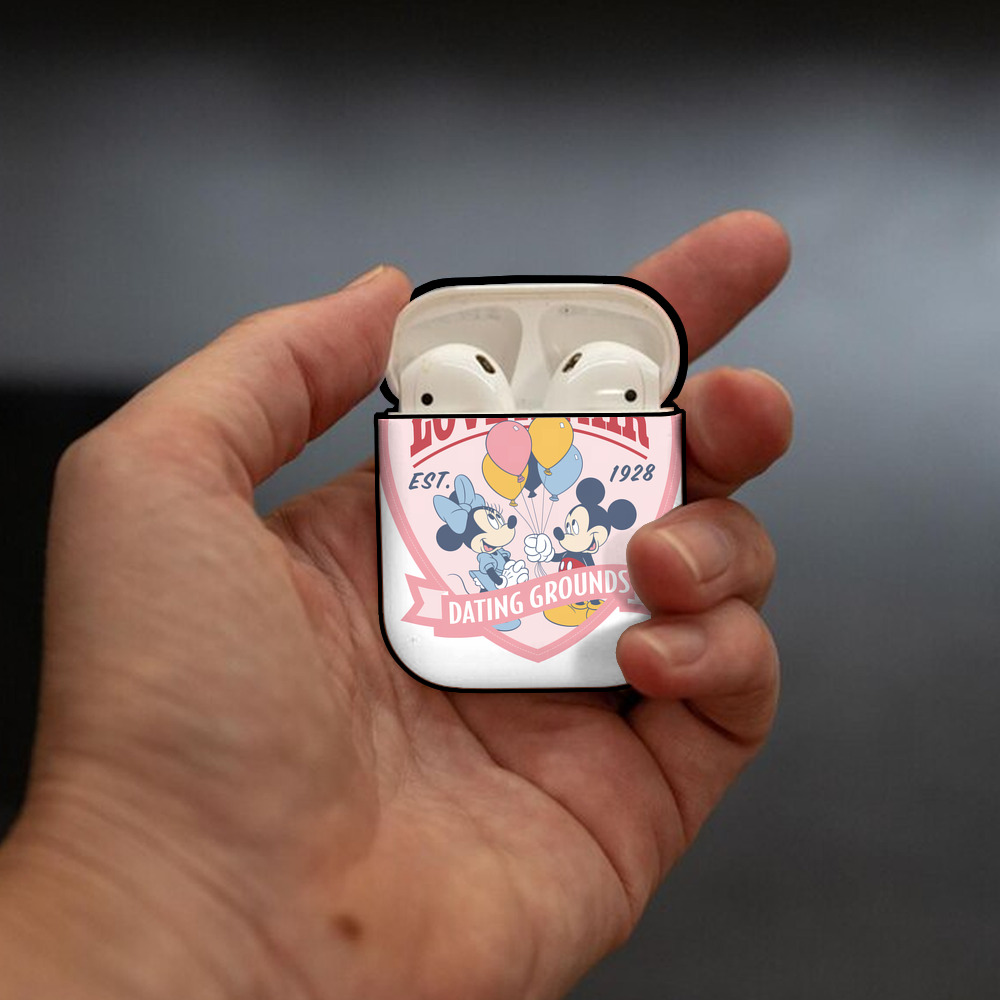 ミッキーマウス Mickey Mouse AirPods 第2世代保護ケース ハードシェル ブラック 耐衝撃・防指紋・カラビナ付き