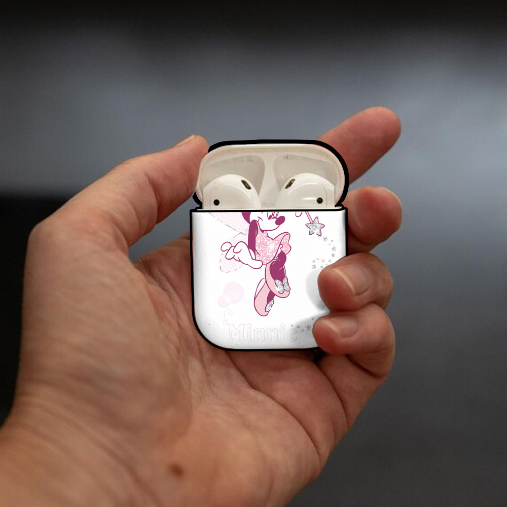 ミッキーマウス Mickey Mouse AirPods 第2世代保護ケース ハードシェル ブラック 耐衝撃・防指紋・カラビナ付き