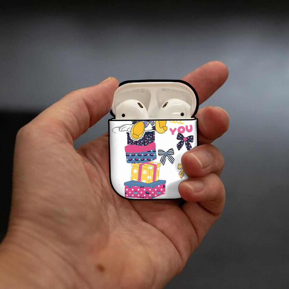 ミッキーマウス Mickey Mouse AirPods 第2世代保護ケース ハードシェル ブラック 耐衝撃・防指紋・カラビナ付き