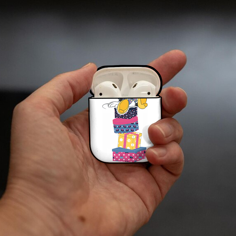 ミッキーマウス Mickey Mouse AirPods 第2世代保護ケース ハードシェル ブラック 耐衝撃・防指紋・カラビナ付き