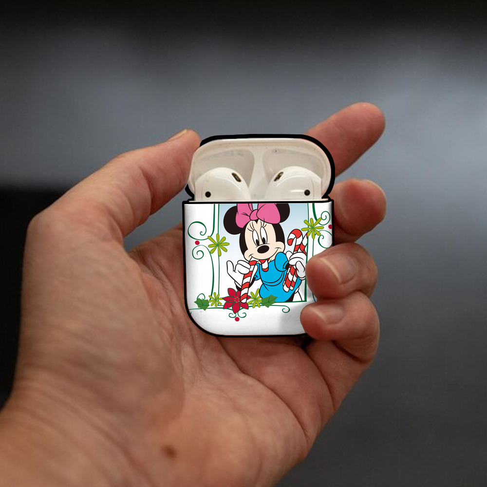 ミッキーマウス Mickey Mouse AirPods 第2世代保護ケース ハードシェル ブラック 耐衝撃・防指紋・カラビナ付き