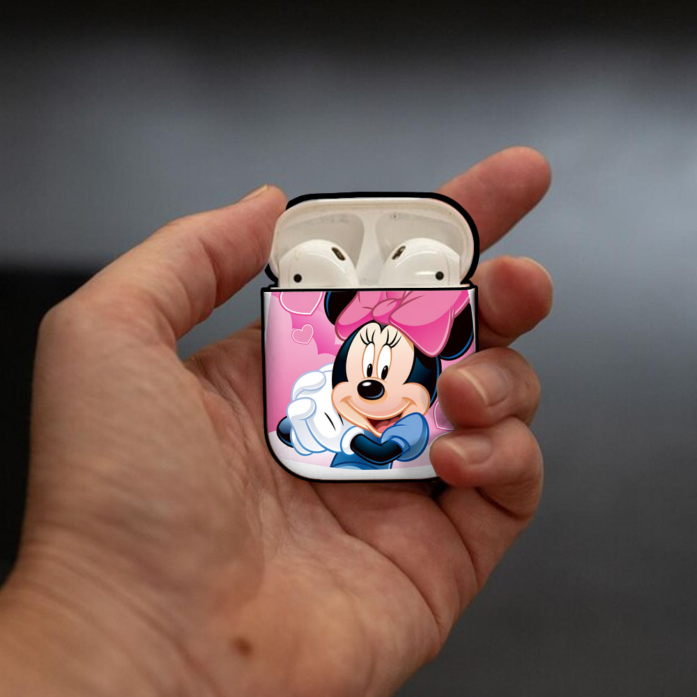 ミッキーマウス Mickey Mouse AirPods 第2世代保護ケース ハードシェル ブラック 耐衝撃・防指紋・カラビナ付き
