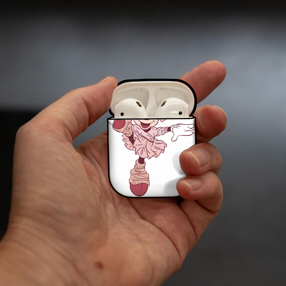ミッキーマウス Mickey Mouse AirPods 第2世代保護ケース ハードシェル ブラック 耐衝撃・防指紋・カラビナ付き