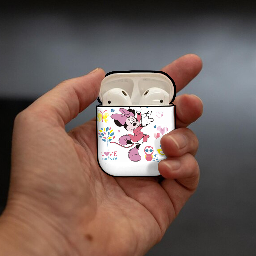 ミッキーマウス Mickey Mouse AirPods 第2世代保護ケース ハードシェル ブラック 耐衝撃・防指紋・カラビナ付き