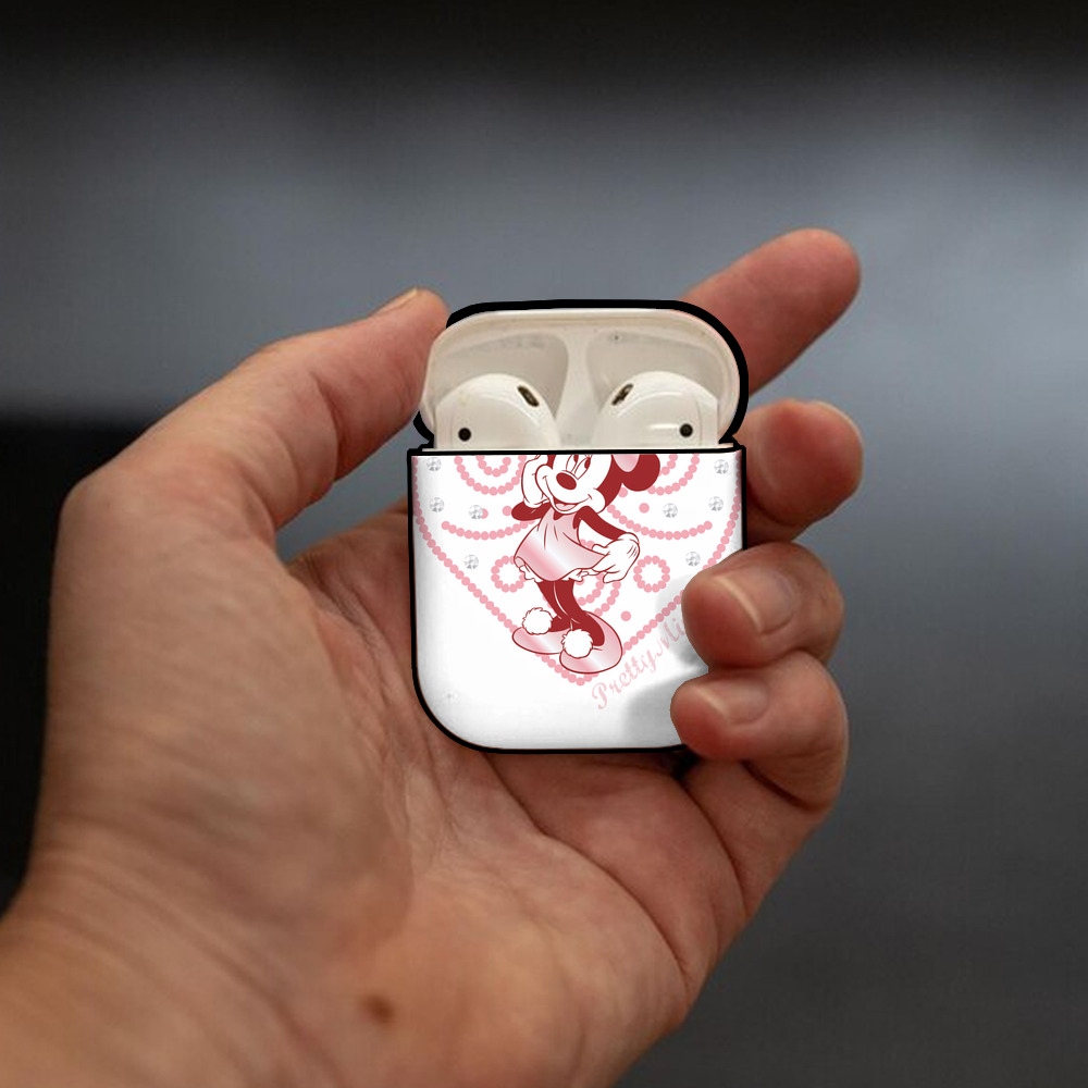 ミッキーマウス Mickey Mouse AirPods 第2世代保護ケース ハードシェル ブラック 耐衝撃・防指紋・カラビナ付き