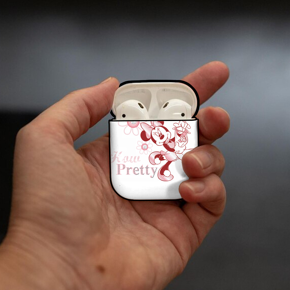 ミッキーマウス Mickey Mouse AirPods 第2世代保護ケース ハードシェル ブラック 耐衝撃・防指紋・カラビナ付き