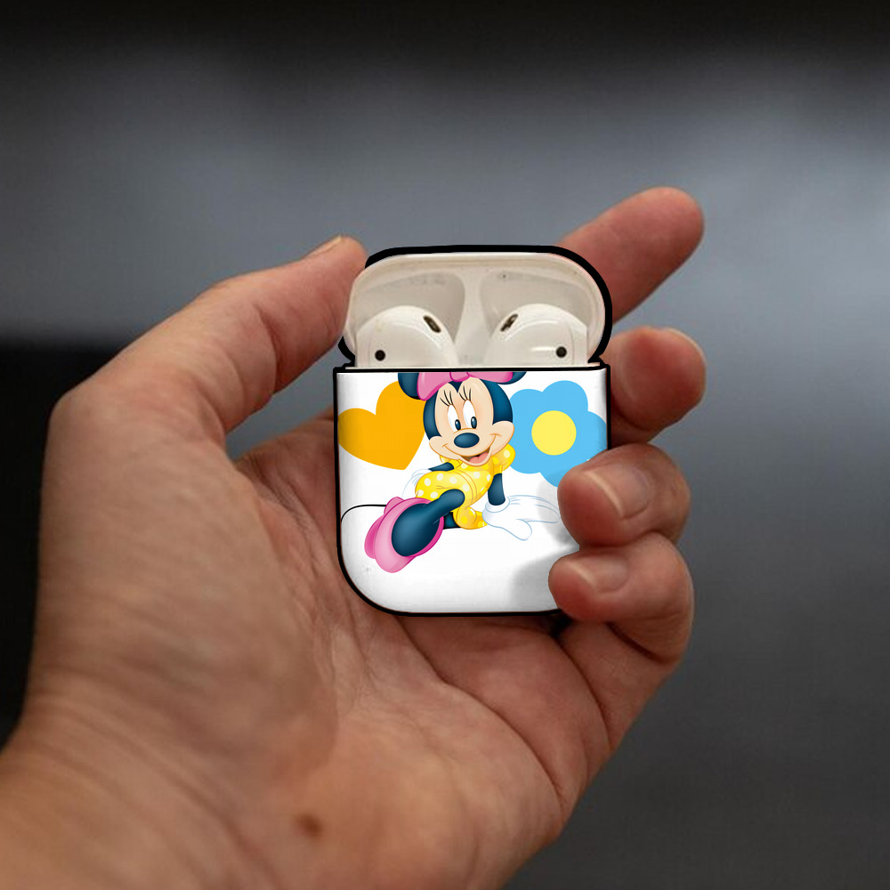 ミッキーマウス Mickey Mouse AirPods 第2世代保護ケース ハードシェル ブラック 耐衝撃・防指紋・カラビナ付き