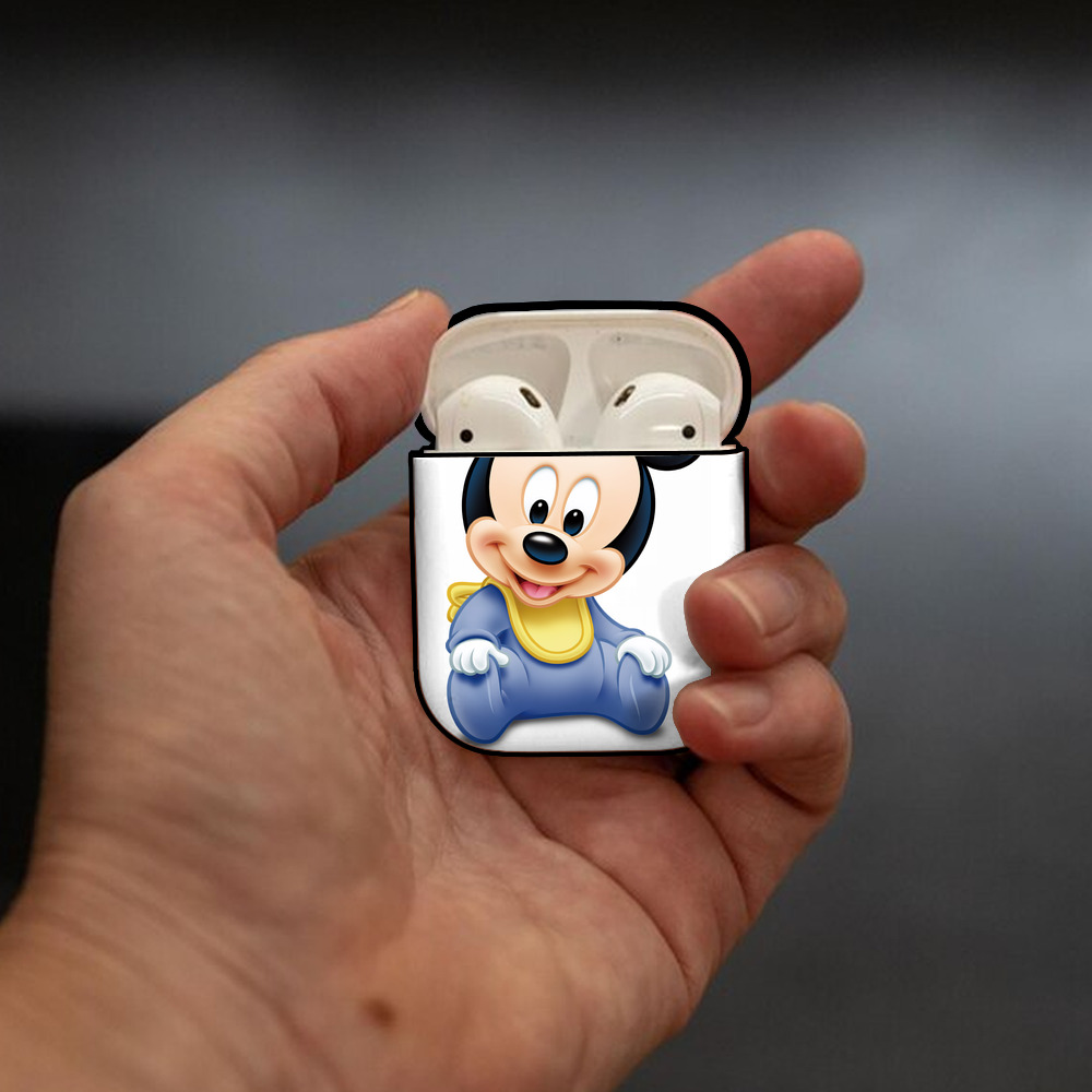ミッキーマウス Mickey Mouse AirPods 第2世代保護ケース ハードシェル ブラック 耐衝撃・防指紋・カラビナ付き