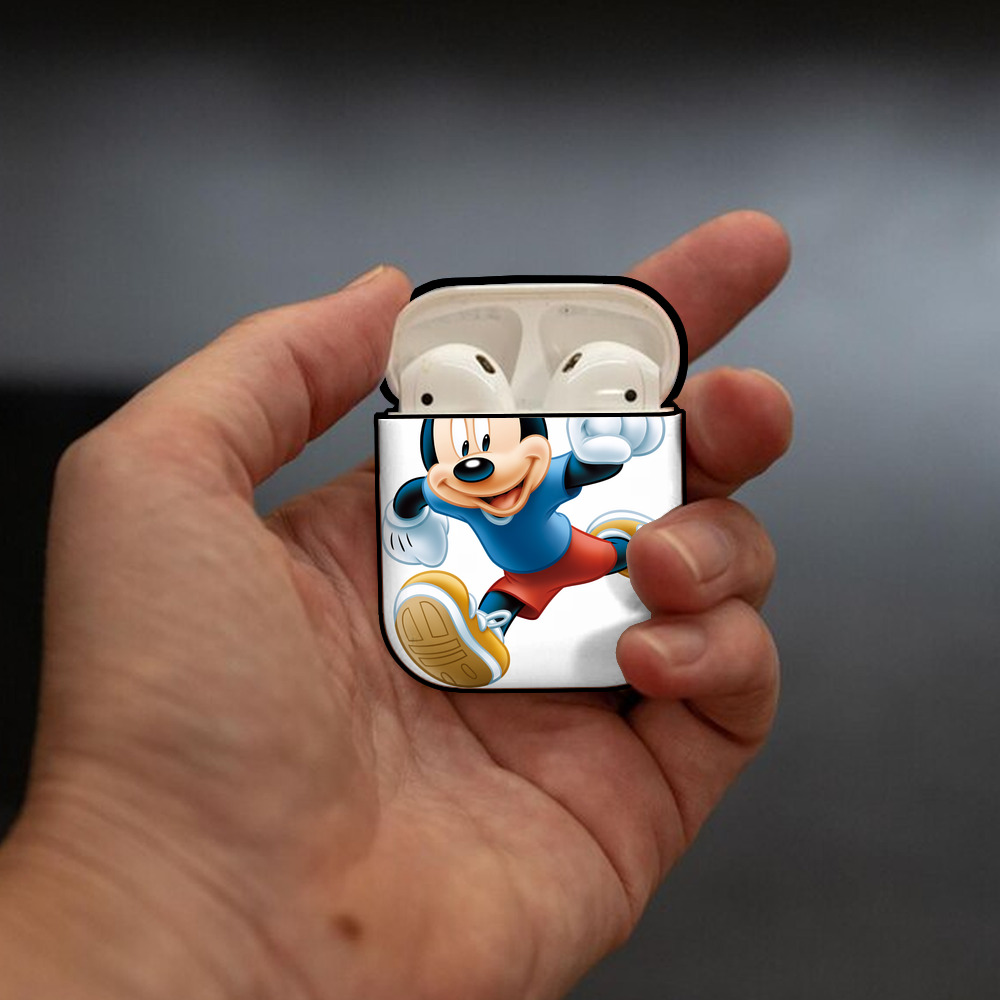 ミッキーマウス Mickey Mouse AirPods 第2世代保護ケース ハードシェル ブラック 耐衝撃・防指紋・カラビナ付き
