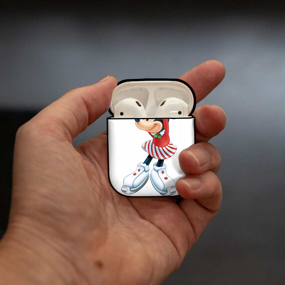 ミッキーマウス Mickey Mouse AirPods 第2世代保護ケース ハードシェル ブラック 耐衝撃・防指紋・カラビナ付き