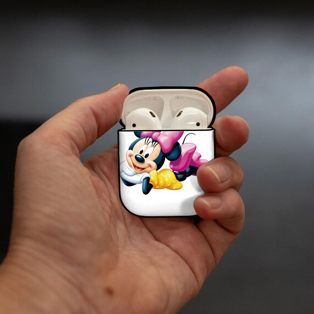 ミッキーマウス Mickey Mouse AirPods 第2世代保護ケース ハードシェル ブラック 耐衝撃・防指紋・カラビナ付き