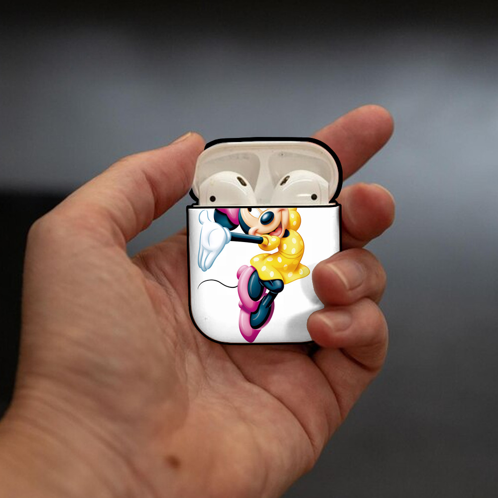 ミッキーマウス Mickey Mouse AirPods 第2世代保護ケース ハードシェル ブラック 耐衝撃・防指紋・カラビナ付き
