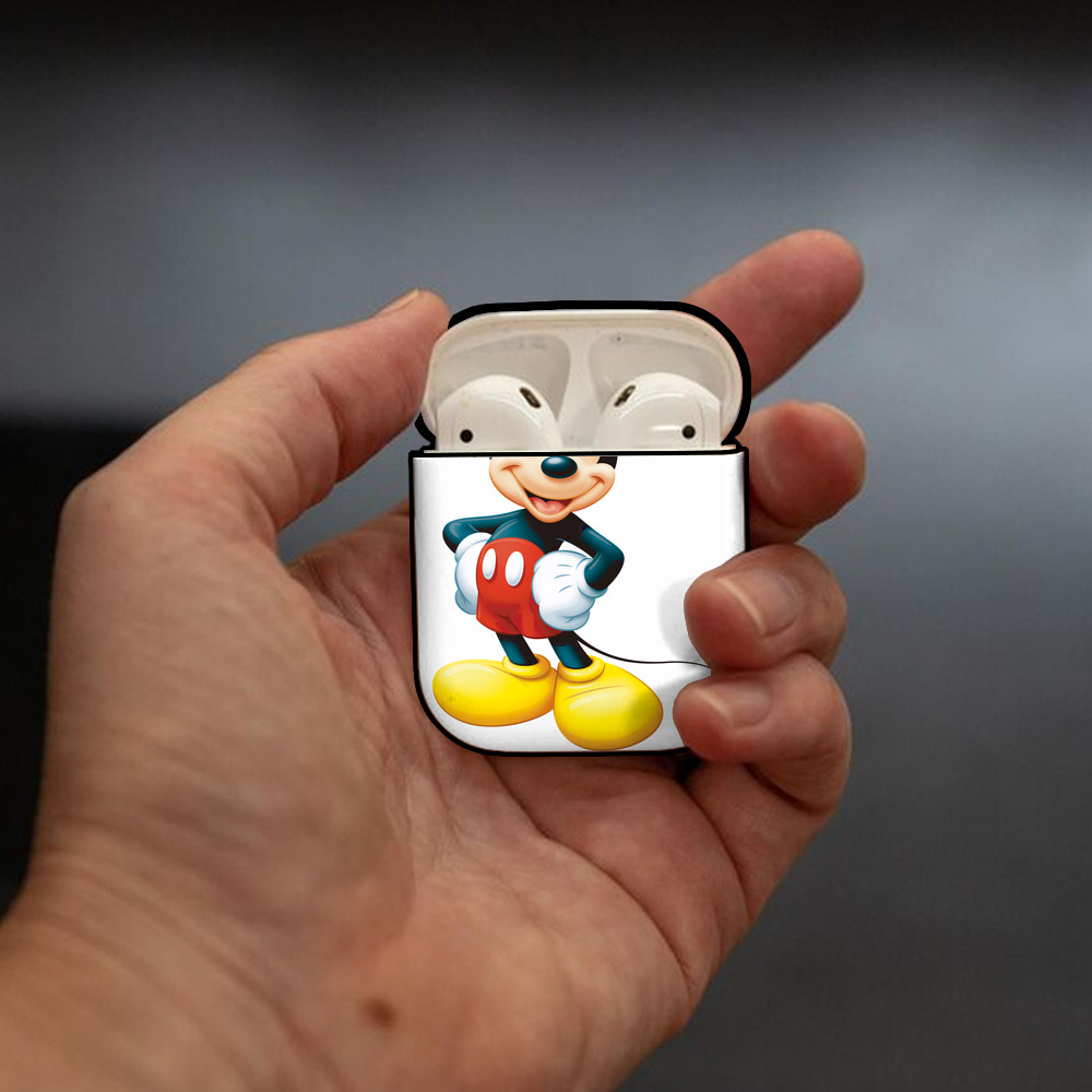 ミッキーマウス Mickey Mouse AirPods 第2世代保護ケース ハードシェル ブラック 耐衝撃・防指紋・カラビナ付き