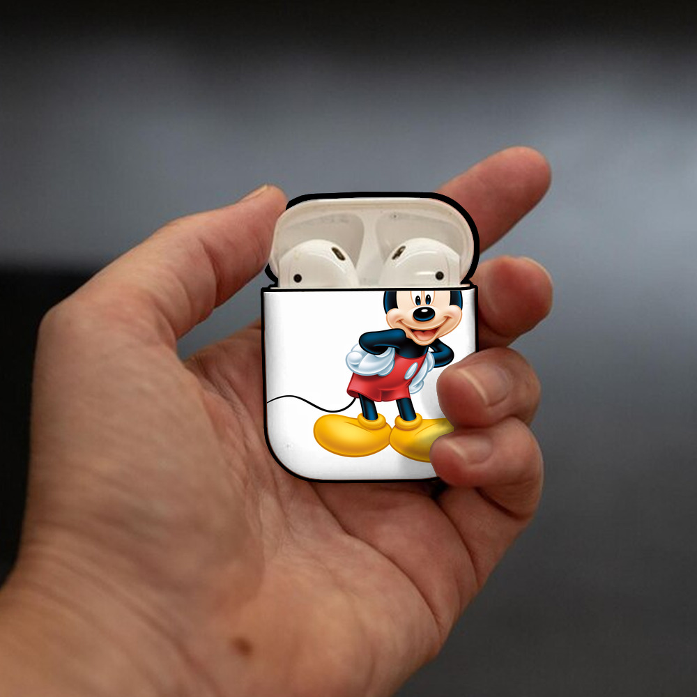 ミッキーマウス Mickey Mouse AirPods 第2世代保護ケース ハードシェル ブラック 耐衝撃・防指紋・カラビナ付き
