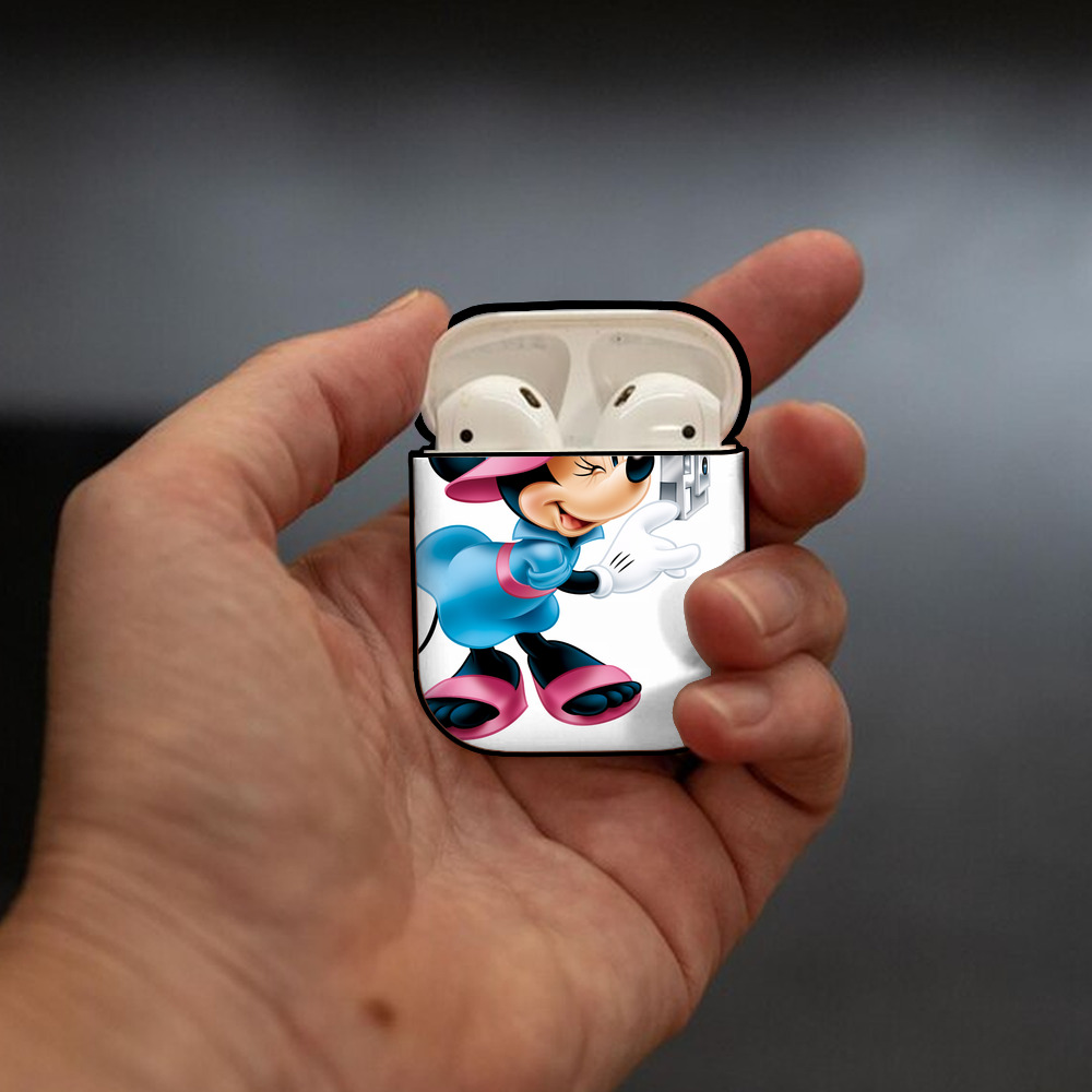 ミッキーマウス Mickey Mouse AirPods 第2世代保護ケース ハードシェル ブラック 耐衝撃・防指紋・カラビナ付き