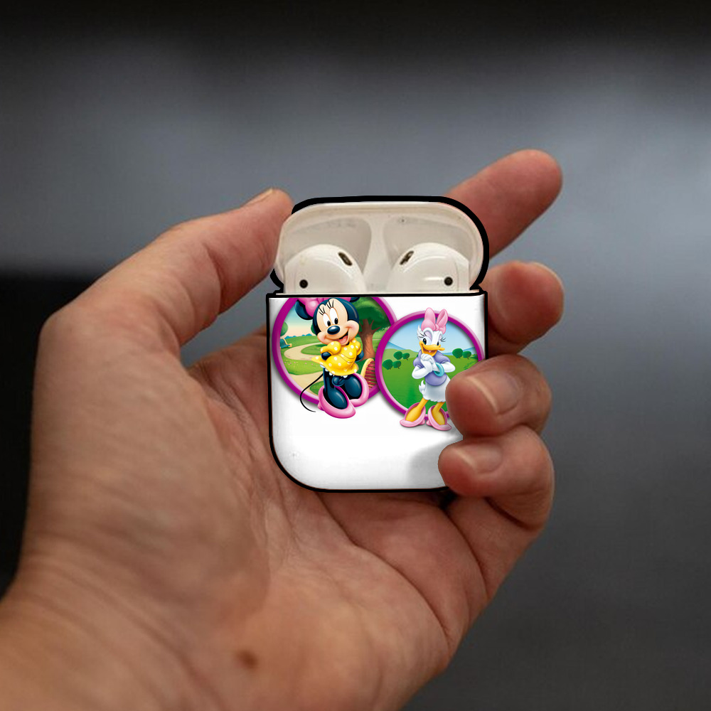 ミッキーマウス Mickey Mouse AirPods 第2世代保護ケース ハードシェル ブラック 耐衝撃・防指紋・カラビナ付き