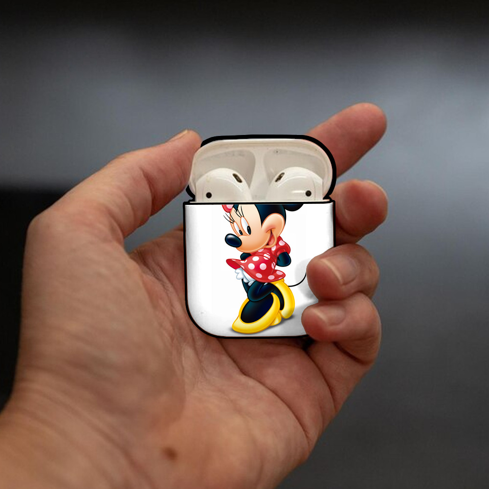 ミッキーマウス Mickey Mouse AirPods 第2世代保護ケース ハードシェル ブラック 耐衝撃・防指紋・カラビナ付き