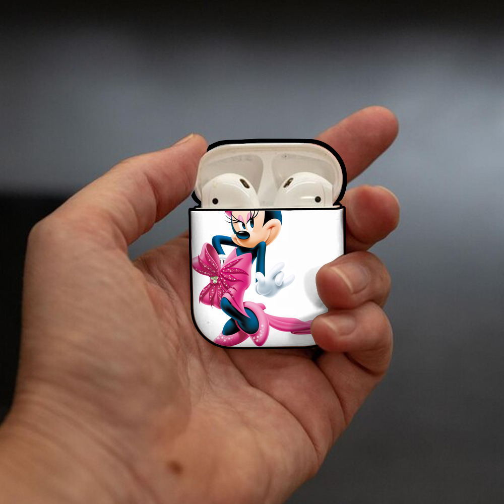 ミッキーマウス Mickey Mouse AirPods 第2世代保護ケース ハードシェル ブラック 耐衝撃・防指紋・カラビナ付き