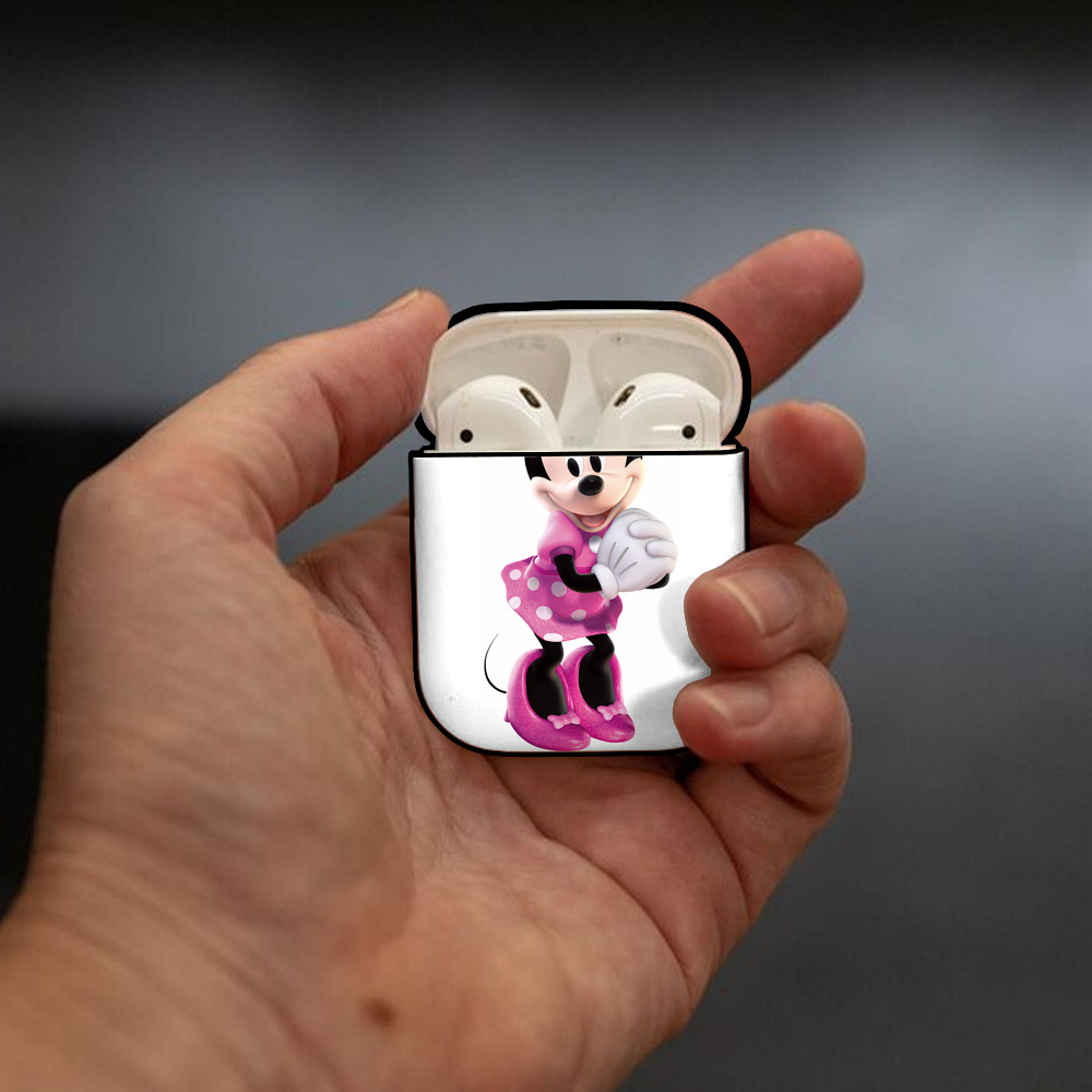 ミッキーマウス Mickey Mouse AirPods 第2世代保護ケース ハードシェル ブラック 耐衝撃・防指紋・カラビナ付き