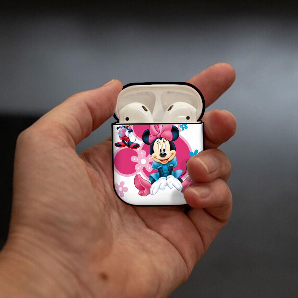 ミッキーマウス Mickey Mouse AirPods 第2世代保護ケース ハードシェル ブラック 耐衝撃・防指紋・カラビナ付き