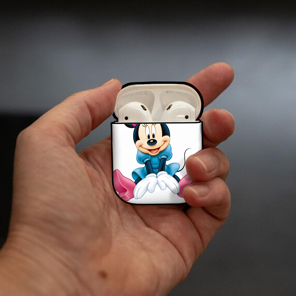 ミッキーマウス Mickey Mouse AirPods 第2世代保護ケース ハードシェル ブラック 耐衝撃・防指紋・カラビナ付き