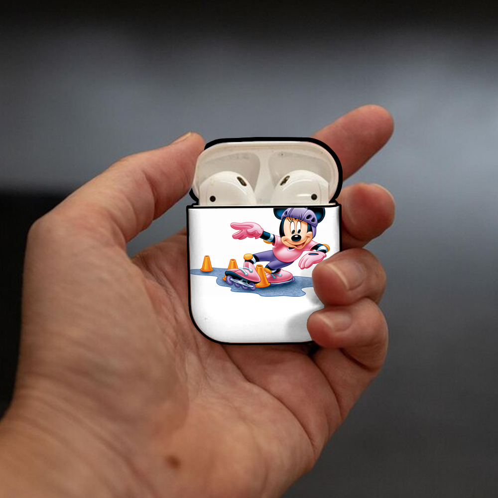 ミッキーマウス Mickey Mouse AirPods 第2世代保護ケース ハードシェル ブラック 耐衝撃・防指紋・カラビナ付き