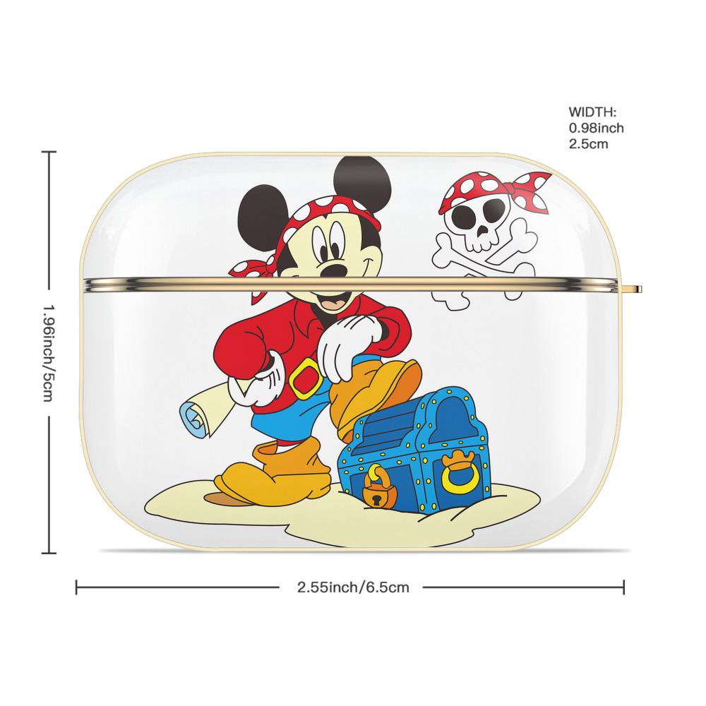 ミッキーマウス Mickey Mouse 【AirPods Pro用】ハードシェル保護ケース｜耐衝撃・防指紋・カラビナ付き商品仕様