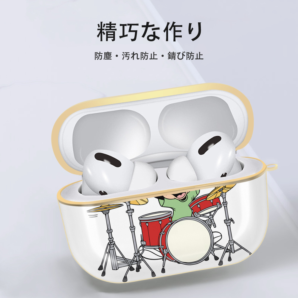 ミッキーマウス Mickey Mouse 【AirPods Pro用】ハードシェル保護ケース｜耐衝撃・防指紋・カラビナ付き商品仕様