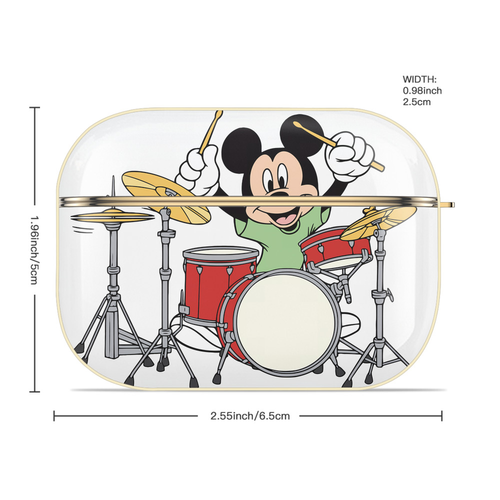 ミッキーマウス Mickey Mouse 【AirPods Pro用】ハードシェル保護ケース｜耐衝撃・防指紋・カラビナ付き商品仕様