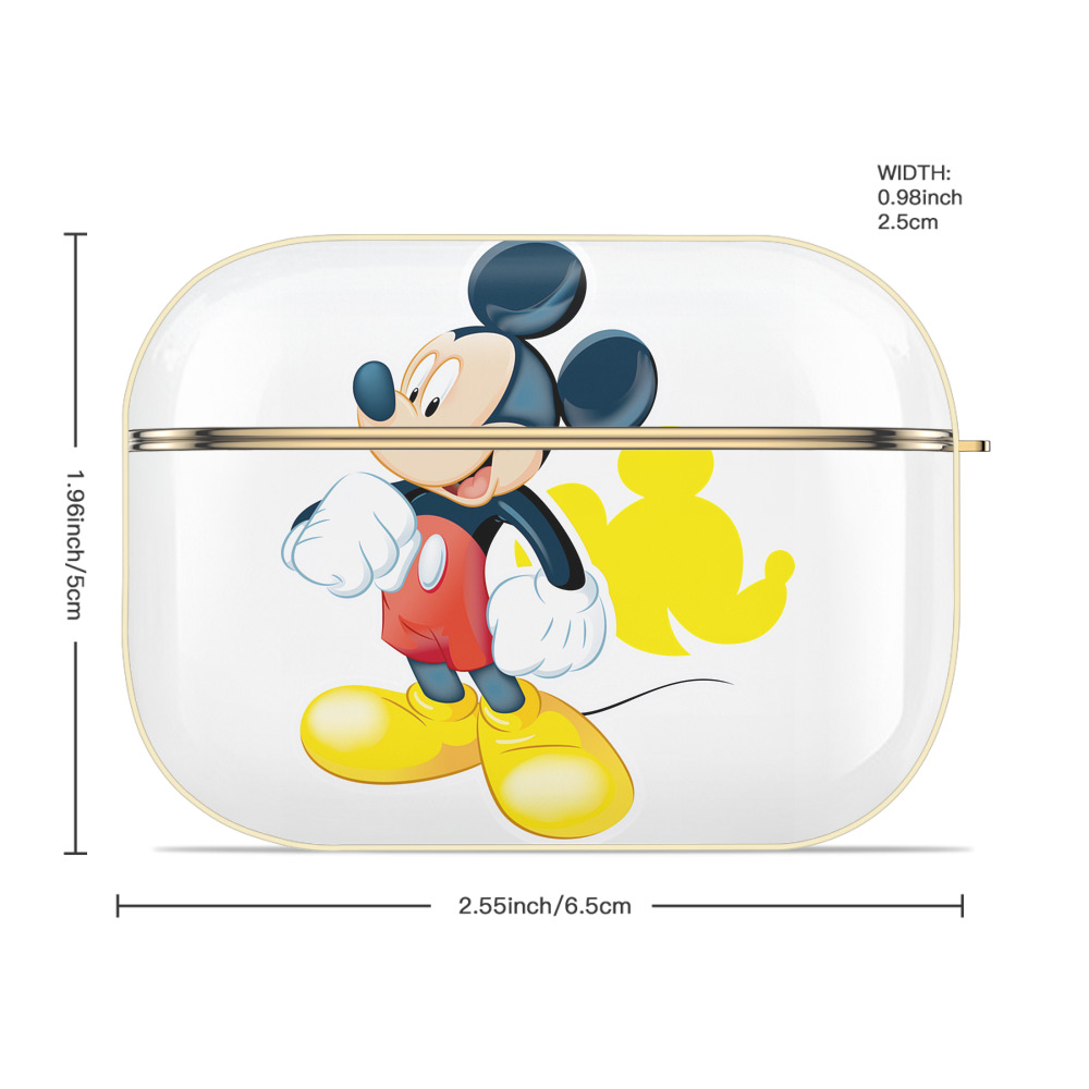 ミッキーマウス Mickey Mouse 【AirPods Pro用】ハードシェル保護ケース｜耐衝撃・防指紋・カラビナ付き商品仕様