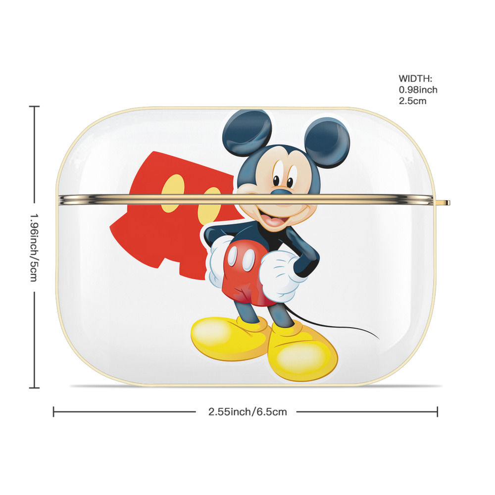 ミッキーマウス Mickey Mouse 【AirPods Pro用】ハードシェル保護ケース｜耐衝撃・防指紋・カラビナ付き商品仕様