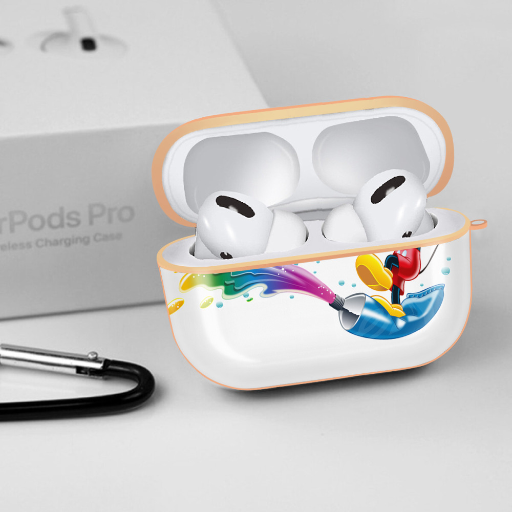 ミッキーマウス Mickey Mouse 【AirPods Pro用】ハードシェル保護ケース｜耐衝撃・防指紋・カラビナ付き商品仕様